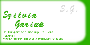 szilvia gariup business card